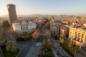 View of La Rambla from Statue of Colon