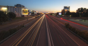 Bratislava Highway to Austria and Hungary at night